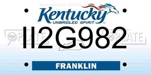 II2G982 Kentucky License Plate