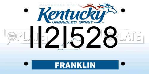 II2I528 Kentucky License Plate