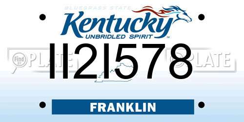 II2I578 Kentucky License Plate