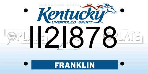 II2I878 Kentucky License Plate