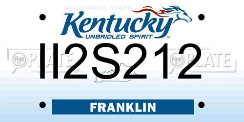 II2S212 Kentucky License Plate