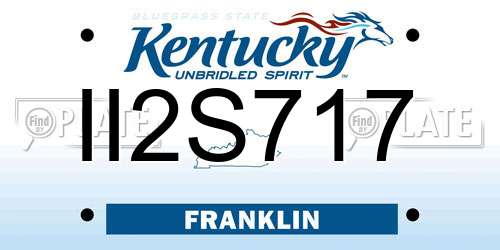 II2S717 Kentucky License Plate