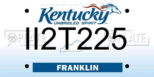 II2T225 Kentucky License Plate