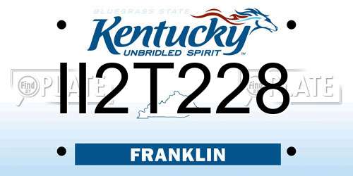 II2T228 Kentucky License Plate