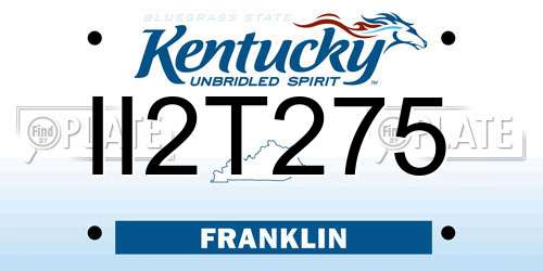 II2T275 Kentucky License Plate