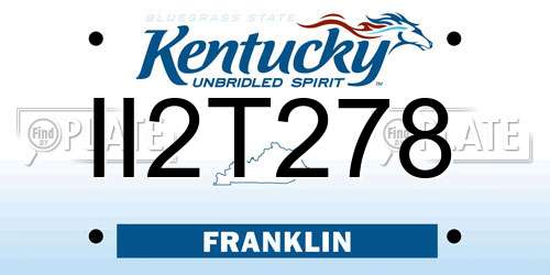 II2T278 Kentucky License Plate