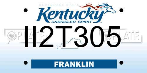II2T305 Kentucky License Plate