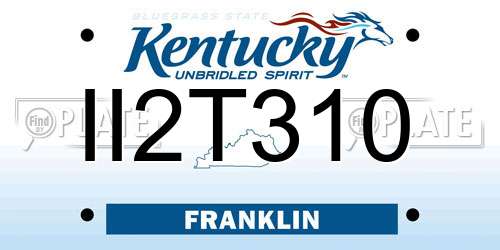 II2T310 Kentucky License Plate