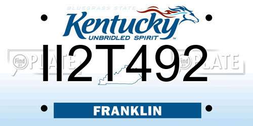 II2T492 Kentucky License Plate