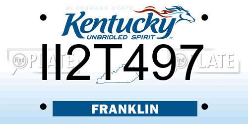 II2T497 Kentucky License Plate