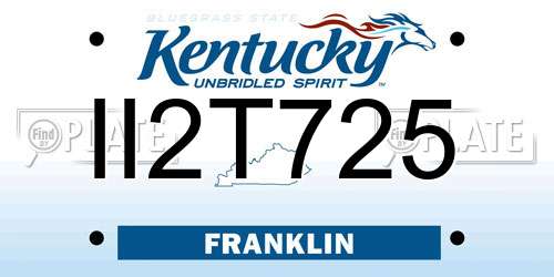 II2T725 Kentucky License Plate