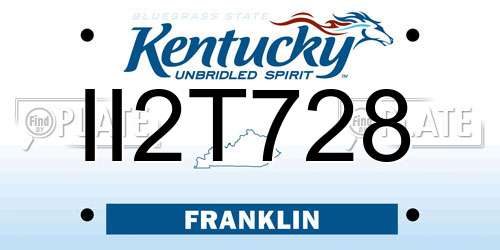 II2T728 Kentucky License Plate