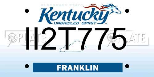II2T775 Kentucky License Plate