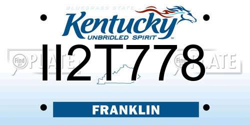 II2T778 Kentucky License Plate