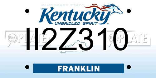 II2Z310 Kentucky License Plate