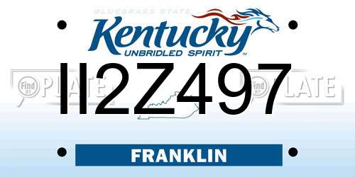 II2Z497 Kentucky License Plate
