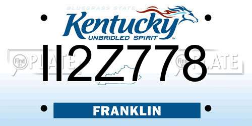 II2Z778 Kentucky License Plate