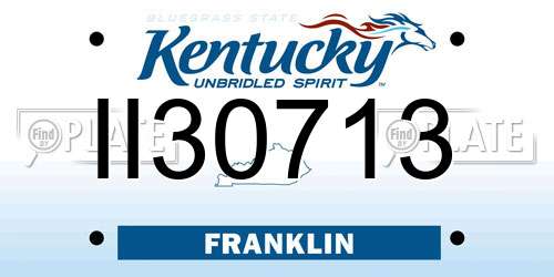II30713 Kentucky License Plate