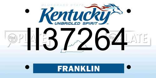 II37264 Kentucky License Plate
