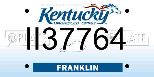 II37764 Kentucky License Plate
