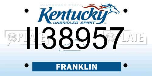 II38957 Kentucky License Plate