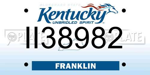 II38982 Kentucky License Plate