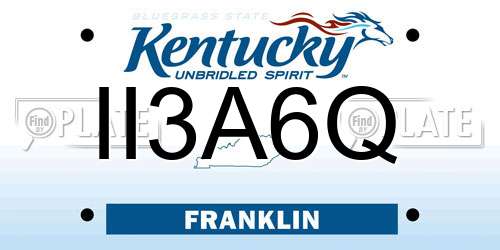 II3A6Q Kentucky License Plate