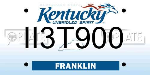 II3T900 Kentucky License Plate