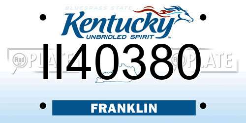 II40380 Kentucky License Plate