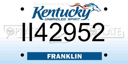 II42952 Kentucky License Plate