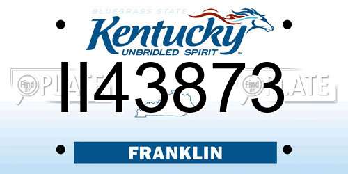 II43873 Kentucky License Plate