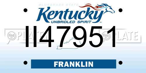 II47951 Kentucky License Plate