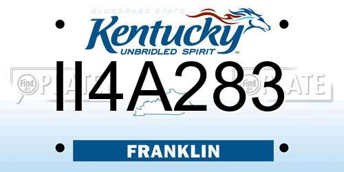 II4A283 Kentucky License Plate