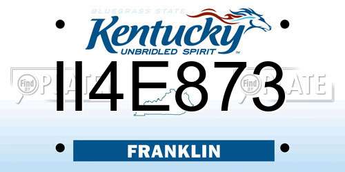 II4E873 Kentucky License Plate