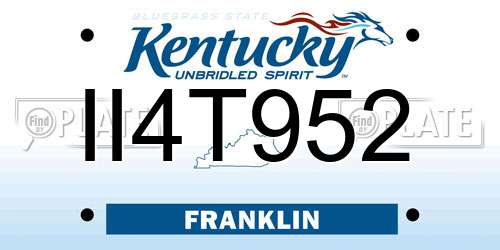 II4T952 Kentucky License Plate