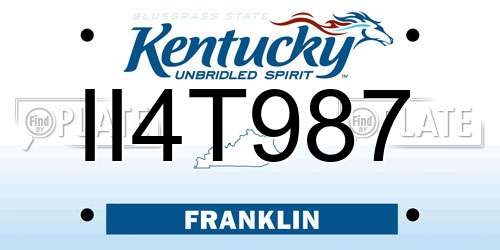 II4T987 Kentucky License Plate