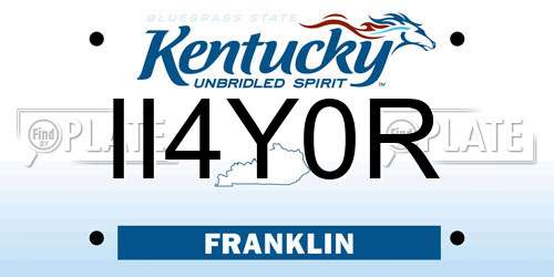 II4Y0R Kentucky License Plate