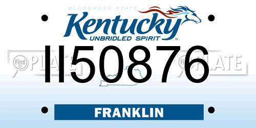II50876 Kentucky License Plate