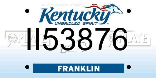 II53876 Kentucky License Plate