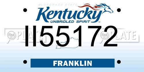 II55172 Kentucky License Plate