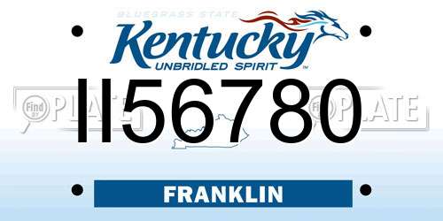 II56780 Kentucky License Plate