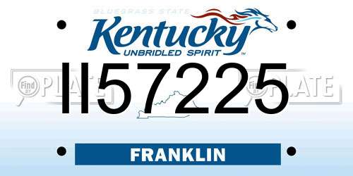II57225 Kentucky License Plate
