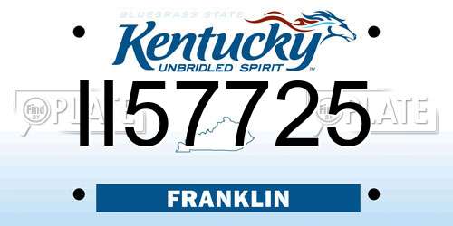II57725 Kentucky License Plate