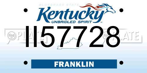 II57728 Kentucky License Plate