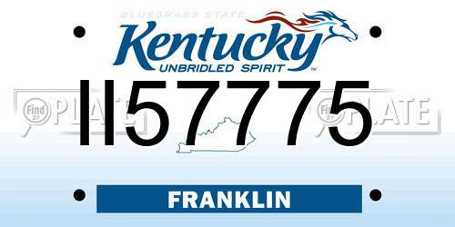II57775 Kentucky License Plate