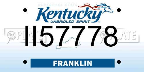 II57778 Kentucky License Plate