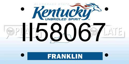 II58067 Kentucky License Plate