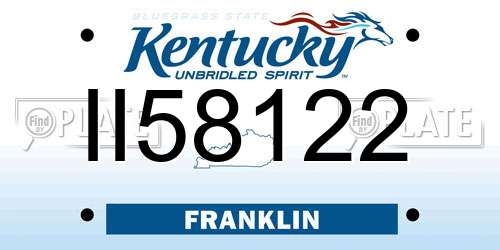 II58122 Kentucky License Plate