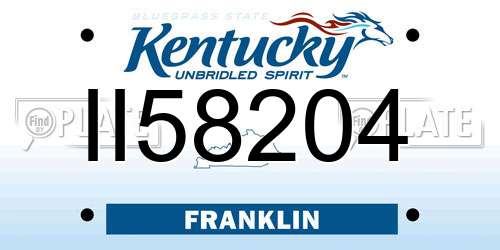 II58204 Kentucky License Plate