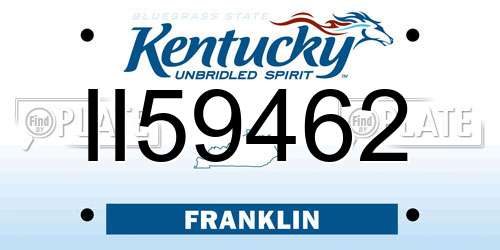 II59462 Kentucky License Plate